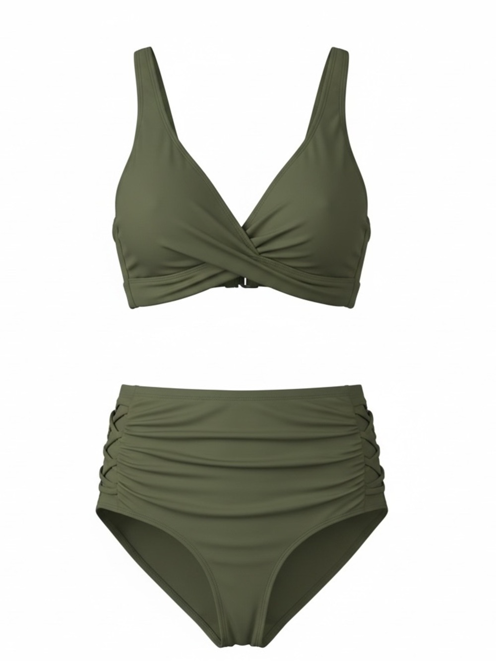 Women's High-Waisted Bikini Green 16w